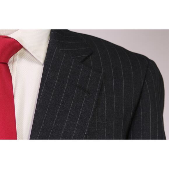 Paul Stuart Charcoal Gray Chalkstripe 2-Btn Super 110's Wool Suit 41XL - Picture 4 of 9